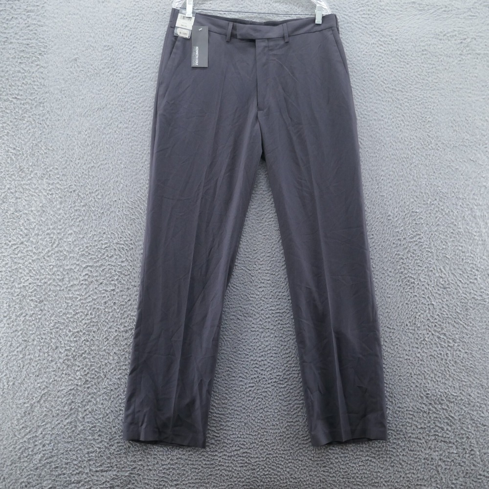 Kenneth Cole Reaction Mens Dress Pants 36x34 Gray Pinstripe Straight Leg NEW